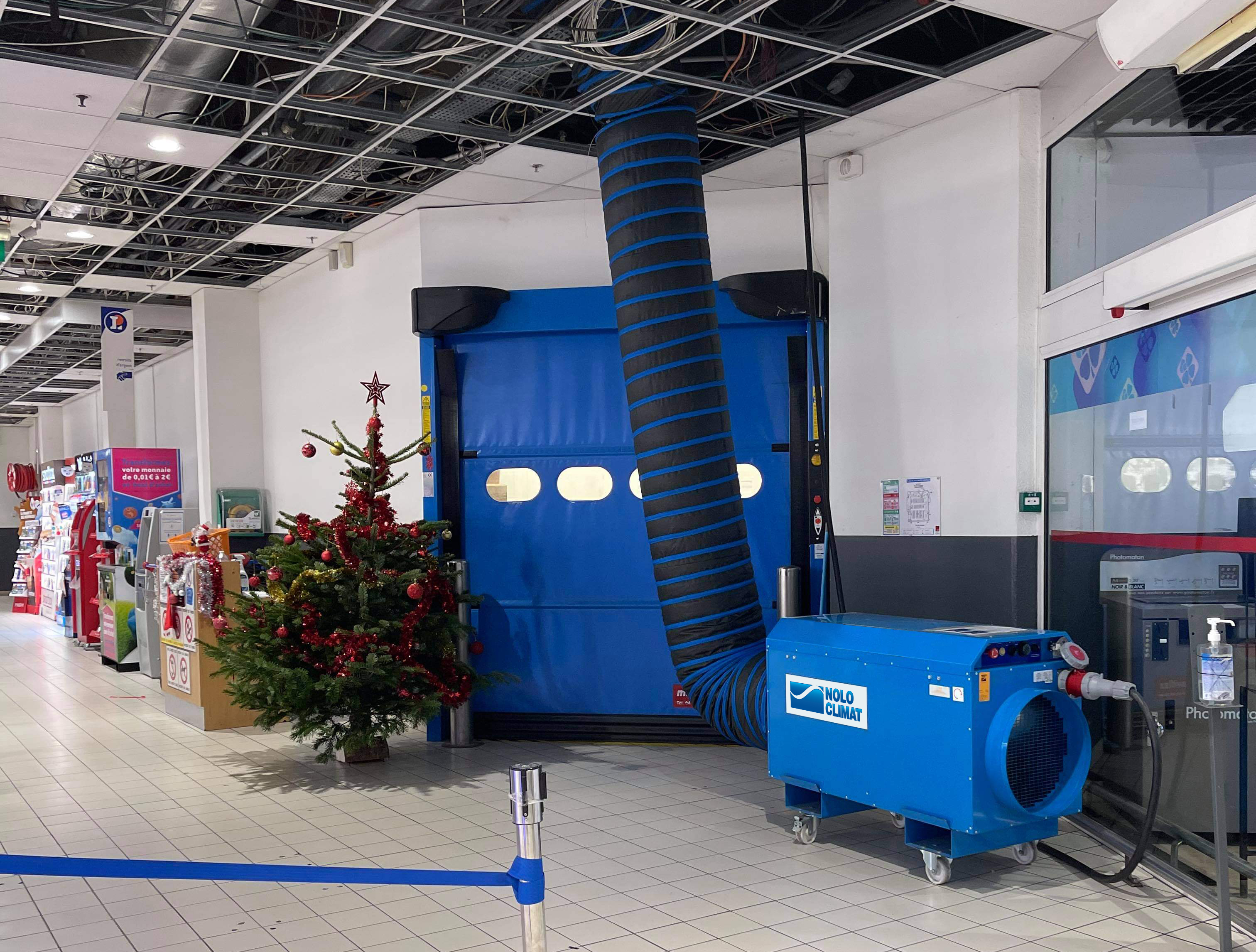 Noleggio riscaldatori elettrici durante la ristrutturazione di un supermercato