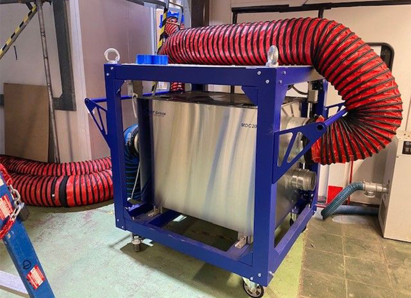 Nolo Climat assiste un cantiere con il noleggio di un deumidificatore