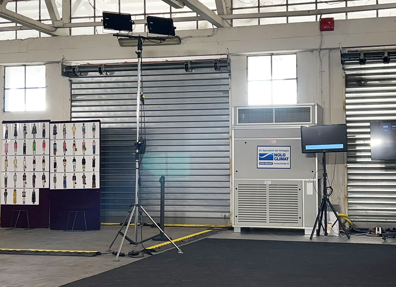Chiller e fan coils Nolo Climat per il backstage di una sfilata della MFW
